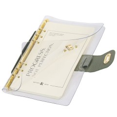 Блокнот А5 180x235 мм, BRAUBERG "Fabulous", гибкий, на кольцах, застежка, 80 л., оливковый, 116195 - фото 5