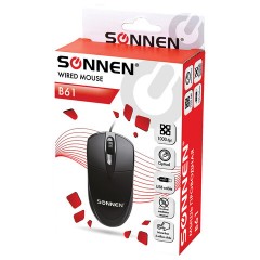 Мышь проводная SONNEN B61, USB, 1000 dpi, 2 кнопки + колесо-кнопка, оптическая, черная, 513513 Мышь проводная SONNEN B61, USB, 1000 dpi, 2 кнопки + колесо-кнопка, оптическая, черная, 513513 - фото 9