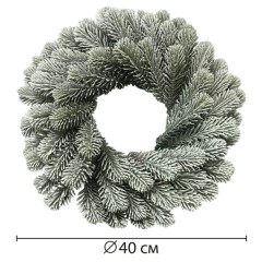 Венок новогодний заснеженный, диаметр 40 см "Снежная зима", литой ПЭТ, ЗОЛОТАЯ СКАЗКА, 592519 - фото 3