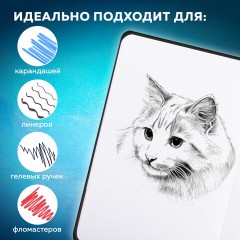 Скетчбук, белая бумага 140 г/м2 130х210 мм, 80 л., КОЖЗАМ, застежка, BRAUBERG ART CLASSIC, черный, 116461 Скетчбук, белая бумага 140 г/м2 130х210 мм, 80 л., КОЖЗАМ, застежка, BRAUBERG ART CLASSIC, черный, 116461 - фото 14