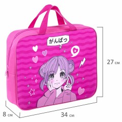 Папка на молнии с ручками BRAUBERG KIDS А4, 1 отделение, полиэстер, 80 мм, "Anime style", 272121 Папка на молнии с ручками BRAUBERG KIDS А4, 1 отделение, полиэстер, 80 мм, "Anime style", 272121 - фото 7