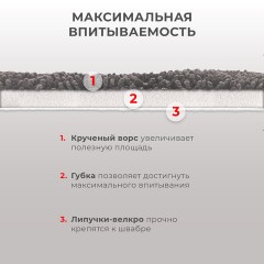 Насадки МОП для швабры липучка, КОМПЛЕКТ 2 шт., микрофибра, объемный ворс, 41х14 см, LAIMA, 609146 Насадки МОП для швабры липучка, КОМПЛЕКТ 2 шт., микрофибра, объемный ворс, 41х14 см, LAIMA, 609146 - фото 4