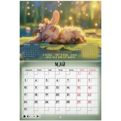 Календарь-планер настенный перекидной на 2027 г., 12 листов, 29,5х42,6 см, BRAUBERG, "Magic goat", 118450