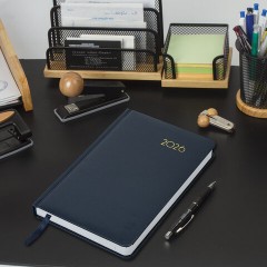 Ежедневник датированный 2026, А5, 138x213 мм, BRAUBERG "Select", балакрон, темно-синий, 117085 - фото 5