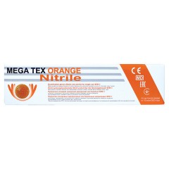 Перчатки нитриловые сверхпрочные с текстурой SFM MEGA TEX ORANGE, Германия, 25 пар (50 штук), размер XL (очень большой), 4036534915202 - фото 4