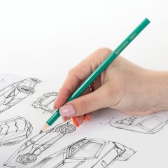 Карандаши чернографитные BRAUBERG НАБОР 12 шт., НВ, без резинки, пластиковый зеленый корпус, 180677 - фото 8