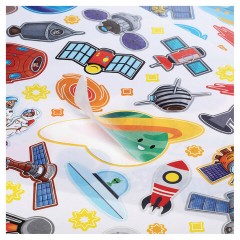 Наклейки бумажные с игровым полем НАБОР, 2 листа, 184 наклеек, "Космическое приключение", HATBER, 2Н5н - фото 5