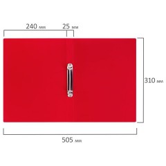 Папка на 2 кольцах А4 BRAUBERG UNIVERSAL, 25 мм, красная, до 170 листов, 0,5 мм, 273032 - фото 8