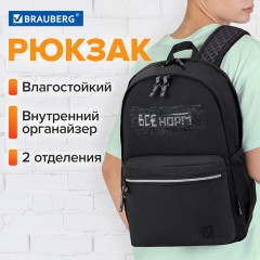 Рюкзак BRAUBERG FASHION CITY универсальный, 2 отделения, Norm, черный, 46х31х15 см, 272573 Рюкзак BRAUBERG FASHION CITY универсальный, 2 отделения, Norm, черный, 46х31х15 см, 272573 - фото 13
