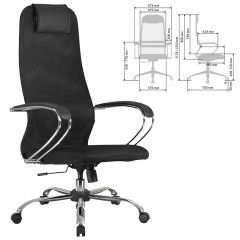 Кресло BRABIX PREMIUM "Ultimate EX-800" хром, плотная двойная сетка Х2, черное, 532911 - фото 2