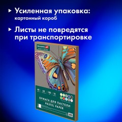 Бумага для пастели А4 в коробке, 40 листов, 10 цветов, 180 г/м2, BRAUBERG ART CLASSIC, 116349 - фото 10