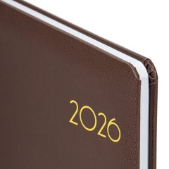 Еженедельник датированный 2026, А5, 145х215 мм, BRAUBERG "Select", балакрон, коричневый, 117183 - фото 4