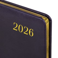 Еженедельник датированный 2026, А5, 145х215 мм, BRAUBERG "Iguana", под кожу, темно-фиолетовый, 117172 - фото 4