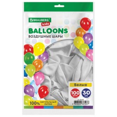Шары воздушные 30 см, 100 штук, "ОДНОЦВЕТНЫЕ", белые, BRAUBERG KIDS, 591875 Шары воздушные 30 см, 100 штук, "ОДНОЦВЕТНЫЕ", белые, BRAUBERG KIDS, 591875 - фото 2