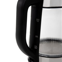Чайник электрический SONNEN KT-6801, 1,8 л, 2200 Вт, термостойкое стекло текстура полоска, внутренняя подсветка синяя, нерж. сталь, 455143 - фото 8