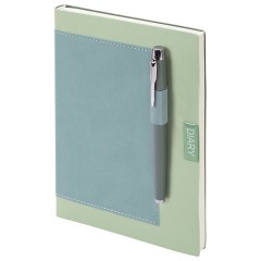 Ежедневник в наборе с ручкой А5, 144x210 мм, BRAUBERG "Style" под кожу, 160 листов, зелёный, 116863 - фото 6