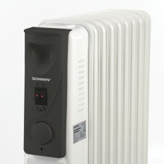 Обогреватель масляный SONNEN DFS-09, 2000 Вт, 9 секций, белый, 453499 - фото 7