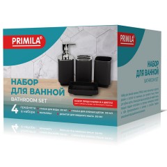 Набор аксессуаров для ванной комнаты, 4 предмета, серый/хром, пластик, PRIMILA (ПРИМИЛА), 700114 - фото 2