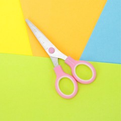 Ножницы BRAUBERG KIDS 130 мм, ручки розовые, закругленные лезвия с линейкой, 274063 - фото 8