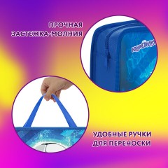 Папка на молнии с ручками ЮНЛАНДИЯ А4, 1 отделение, пластик, 80 мм, "Football", 272158 - фото 8