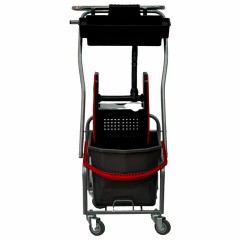 Тележка уборочная Eco-Force, 1 ведро 25л, отжим, лоток для химии, держатель для мешка, металлический каркас, бесшумные колеса, 21EF/6 Тележка уборочная Eco-Force, 1 ведро 25л, отжим, лоток для химии, держатель для мешка, металлический каркас, бесшумные колеса, 21EF/6 - фото 5