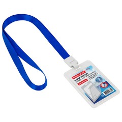 Бейдж вертикальный (85х54 мм) на 2 карты, с лентой 45 см, ЗАЩИТА ОТ ВЛАГИ И ПЫЛИ, BRAUBERG EXTRA, 238827 - фото 7