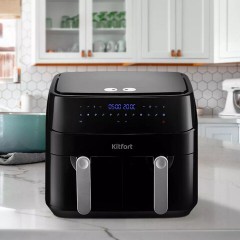 Аэрогриль KITFORT КТ-2250, 1750 Вт, 2х4,5 л, 12 программ, таймер, сенсорное управление, черный - фото 6