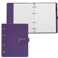 Тетрадь на кольцах А5, 180х220 мм, 120 л., под кожу soft-touch, застежка, BRAUBERG SHADE, фиолетовый, 405247 - фото 7