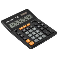 Калькулятор настольный BRAUBERG AAA-888 (202x159 мм), 12 разрядов, ЧЕРНЫЙ, двойное питание, 273981 - фото 4