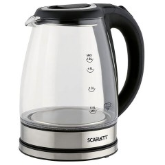 Чайник SCARLETT SC-EK27G88, 1,8 л, 1800 Вт, закрытый нагревательный элемент, стекло, черный - фото 3
