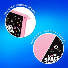 Папка для тетрадей ПИФАГОР А4, 1 отделение, картон/пластик, на молнии, "Dark kitten", 273339 - фото 7