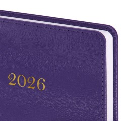 Ежедневник датированный 2026 А5 138х213 мм, BRAUBERG "Elegant", под кожу, застежка, фиолетовый, 117370 - фото 3