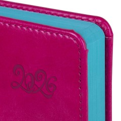 Ежедневник датированный 2026, А5, 138x213 мм, BRAUBERG "Rainbow", под кожу, розовый, 117078 - фото 3