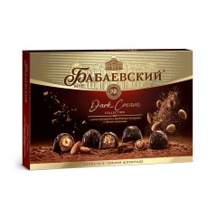 Набор конфет БАБАЕВСКИЙ "Dark Cream Collection" с фундуком и дробленым миндалем, 200 г, ББ12694