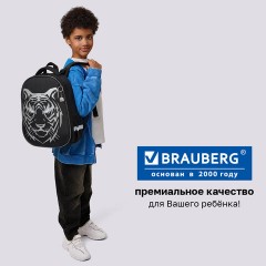 Ранец BRAUBERG SHINY, 2 отделения, с брелоком, "Тигр", СВЕТЯЩИЙСЯ РИСУНОК, 38х28х14 см, 270698 - фото 24