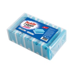 Губки бытовые 10х6,5х4,5 см, XXL, ПРОФИЛЬНЫЕ, КОМПЛЕКТ 5 штук, поролон/абразив, PERKLIN (ПЕРКЛИН), 702739 - фото 3