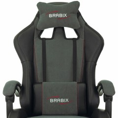 Кресло компьютерное BRABIX "Striker GM-121", синхромеханизм, 2 подушки, экокожа/велюр, черное/серое, 532961 - фото 10