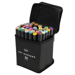 Маркеры для скетчинга двусторонние, НАБОР 36 шт., текстильный чехол, WBZ (ВБЗ) - NEW, 152705
