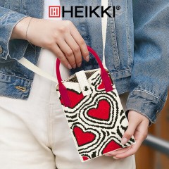 Сумочка-органайзер повседневная HEIKKI KNIT (ХЕЙКИ) кросс боди, вязаная, 17х12х5 см, "Red and black", 273796 - фото 8