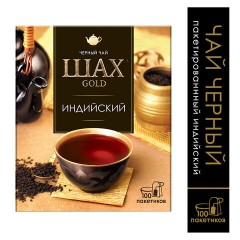 Чай ШАХ Gold "Индийский" черный, 100 пакетиков по 2 г, 0925-18 Чай ШАХ Gold "Индийский" черный, 100 пакетиков по 2 г, 0925-18 - фото 2