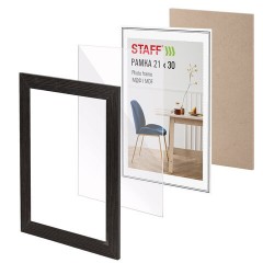Рамка 21х30 см, небьющаяся, багет 30 мм, МДФ, STAFF "Style", цвет венге, 391338 - фото 4