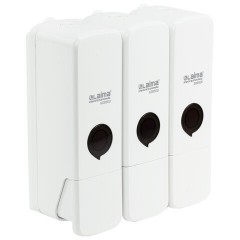 Дозатор тройной 3 х 0,3 л для жидкого мыла/шампуня/геля LAIMA PREMIUM, НАЛИВНОЙ, белый, 609500 - фото 3