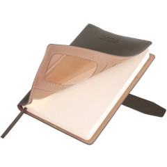 Ежедневник датированный 2026, А5, 143х218 мм, BRAUBERG "Journal", под кожу, застежка, держатель для ручки, органайзер, серый, 117381 - фото 12