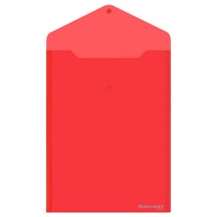 Папка-конверт с кнопкой прозрачная А4 BRAUBERG UNIVERSAL, вертикальная, красная, 0,15 мм, 273077 - фото 3