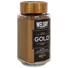 Кофе растворимый WELDAY (ВЭЛДЭЙ) "GOLD" 95 г, стеклянная банка, сублимированный, 622675 - фото 5