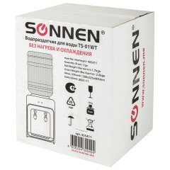 Кулер-водораздатчик БЕЗ НАГРЕВА И ОХЛАЖДЕНИЯ, SONNEN TS-01WT, настольный, 2 крана, белый, 455411 - фото 8