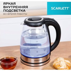 Чайник SCARLETT SC-EK27G88, 1,8 л, 1800 Вт, закрытый нагревательный элемент, стекло, черный - фото 13
