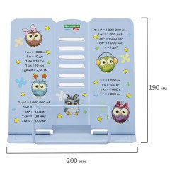 Подставка для книг и учебников большая BRAUBERG KIDS "Cute Owl" с единицами измерения, регулируемый угол наклона, металлическая, 238962 - фото 10
