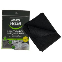 Тряпка для мытья пола из микрофибры, 50х60 см, черная, Master FRESH