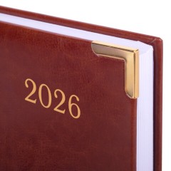 Ежедневник датированный 2026, А5, 138x213 мм, BRAUBERG "Senator", под кожу, коричневый, 117090 - фото 3